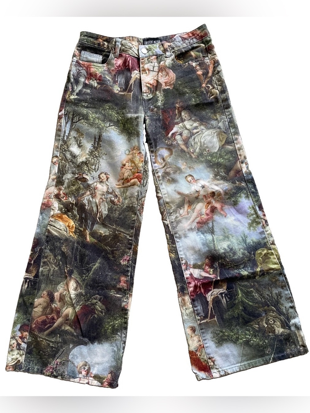 Current Mood DA VINCI’S DEMONS Dolls Kill RENAISSANCE Art Print Wide Leg JEANS M